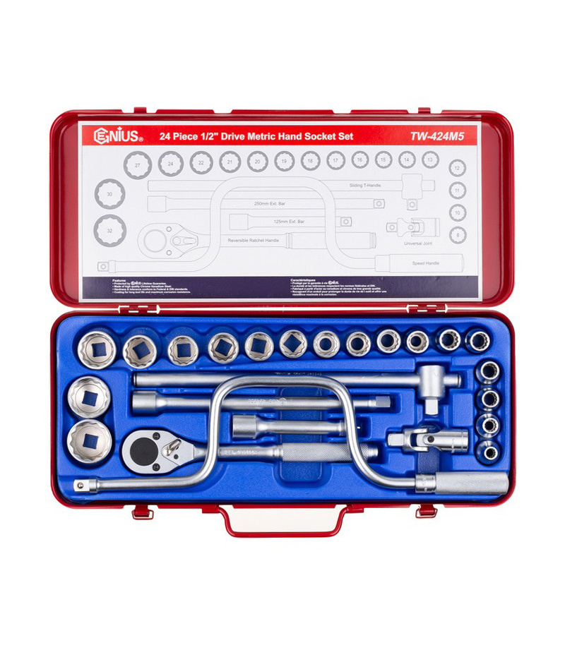 جعبه بکس 24پارچه سفید 12پر درایو1/2 جنیوس GENIUS مدل TW-424M5 | پسکرایه