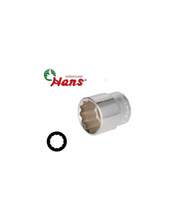 بکس سایز 8mm کوتاه (12پر/هزارخار) درایو 1/2 هنس مدل 4402